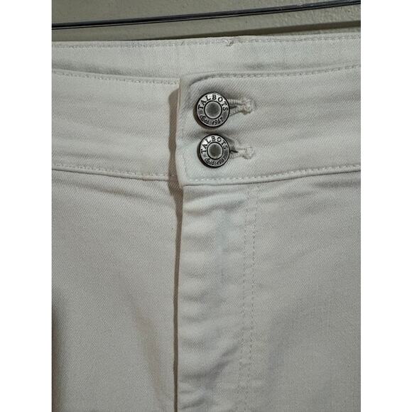 Talbots Flawless High Waist Wide Crop White Jeans Size 12 - Picture 3 of 7